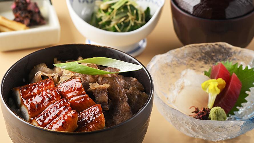 鰻と近江牛の丼ぶり膳