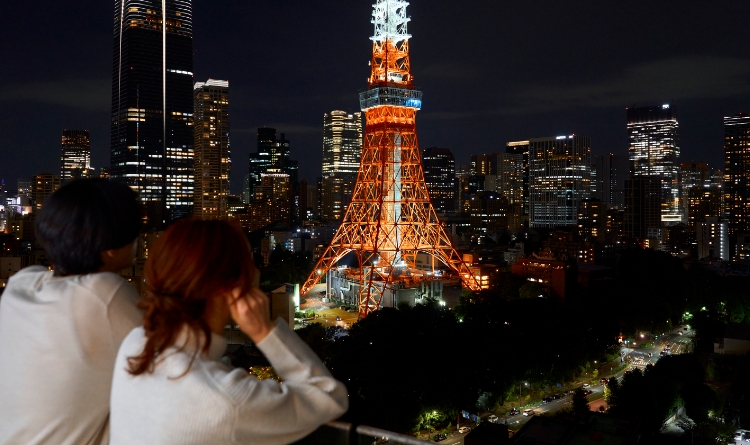 画像：東京タワービュークリスマスケーキ＆シャンパン付き「Merry White Christmas」